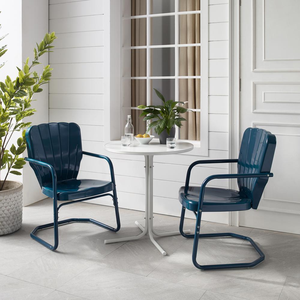 Ridgeland 3Pc Retro Outdoor Bistro Set - Bistro Table & 2 Chairs. Picture 12