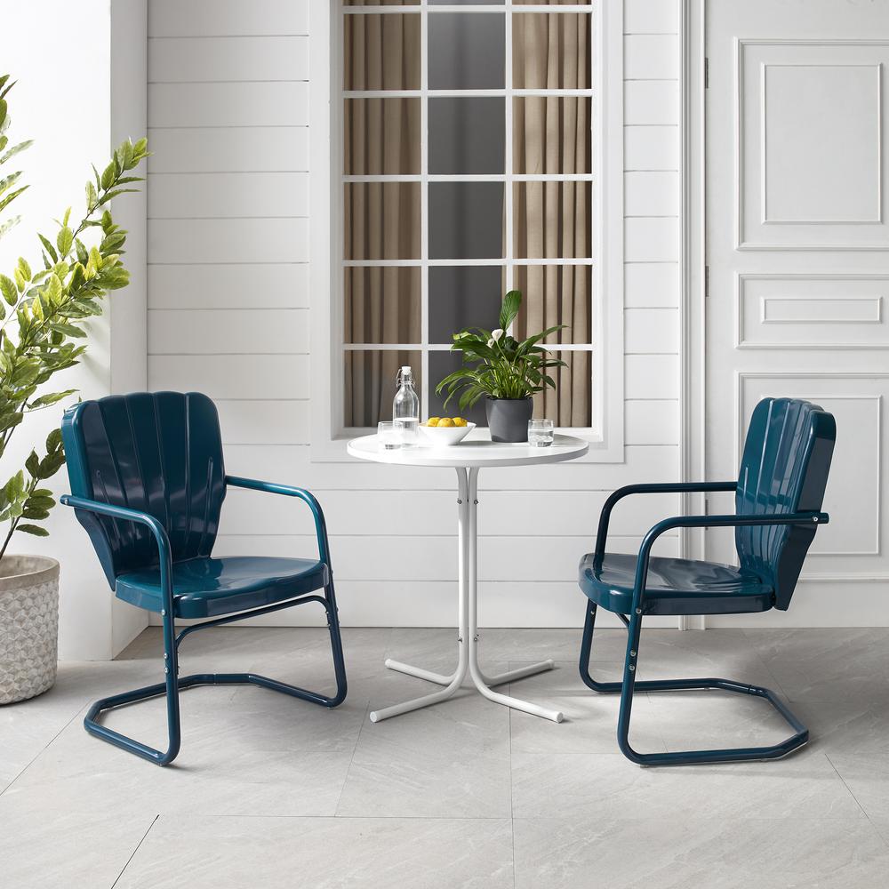 Ridgeland 3Pc Retro Outdoor Bistro Set - Bistro Table & 2 Chairs. Picture 15