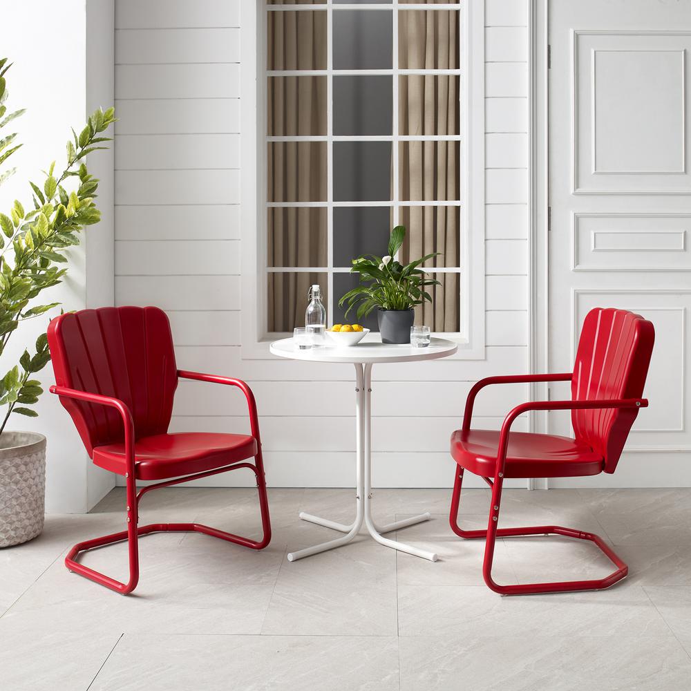 Ridgeland 3Pc Retro Outdoor Bistro Set - Bistro Table & 2 Chairs. Picture 5