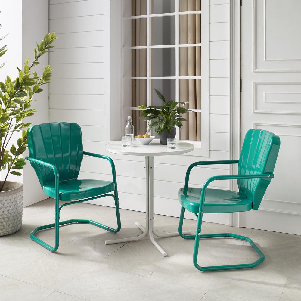 Ridgeland 3Pc Retro Outdoor Bistro Set - Bistro Table & 2 Chairs. Picture 10