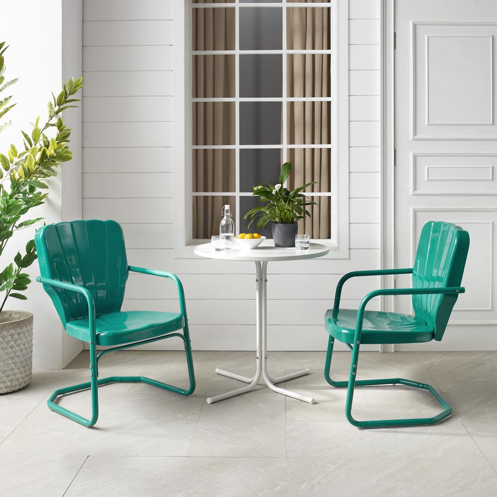 Ridgeland 3Pc Retro Outdoor Bistro Set - Bistro Table & 2 Chairs. Picture 11