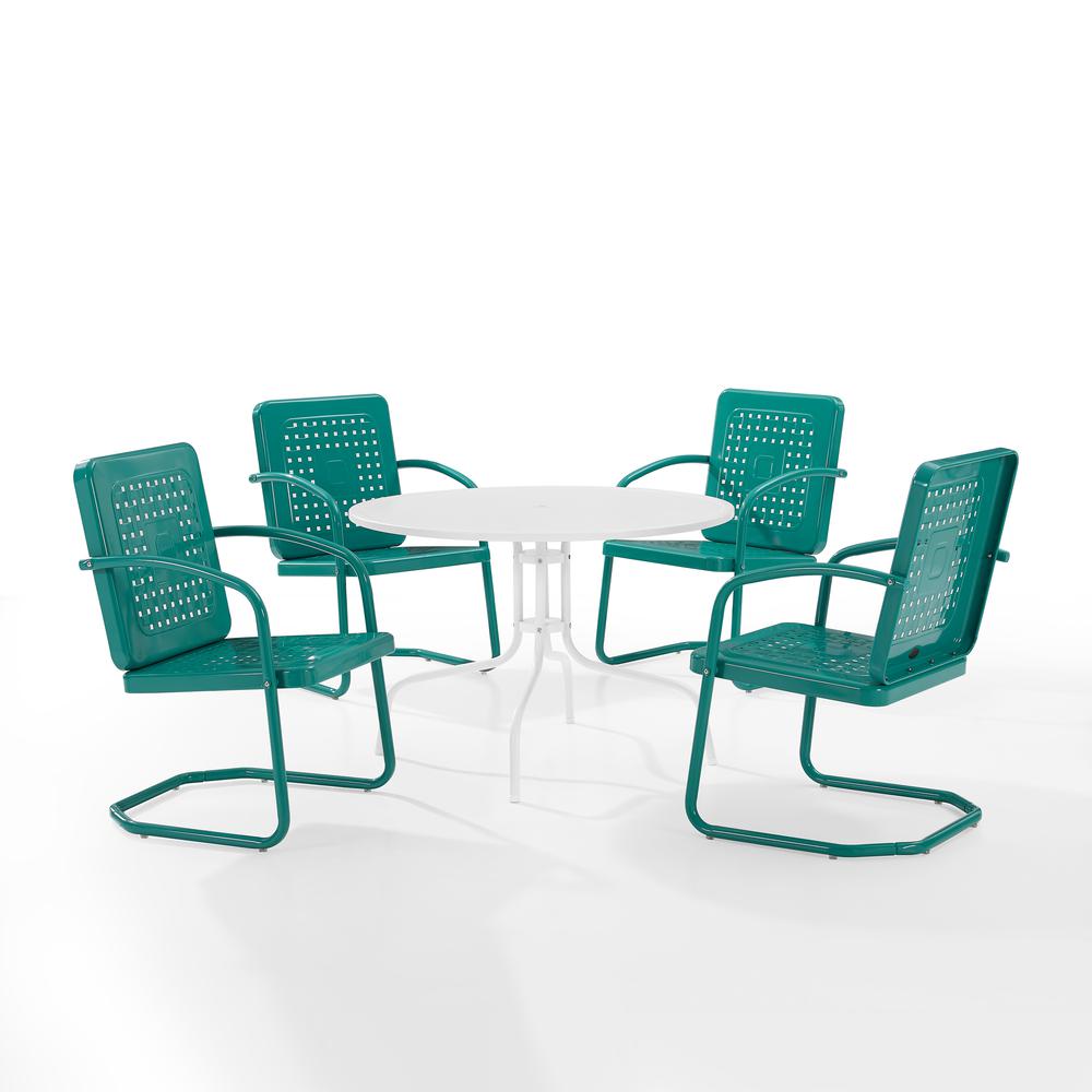 Bates 5Pc Round Retro Outdoor Dining Set - Dining Table & 4 Armchairs. Picture 3