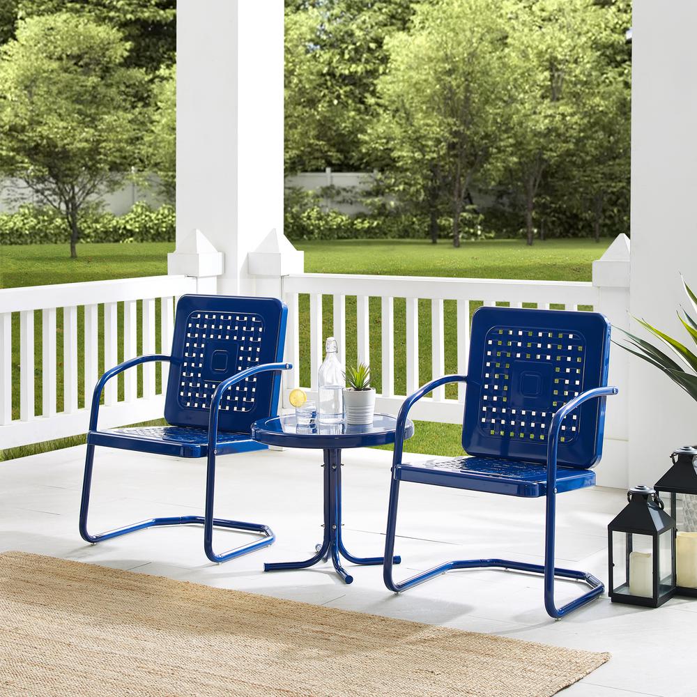 Bates 3Pc Retro Outdoor Chair Set - Side Table & 2 Armchairs. Picture 2