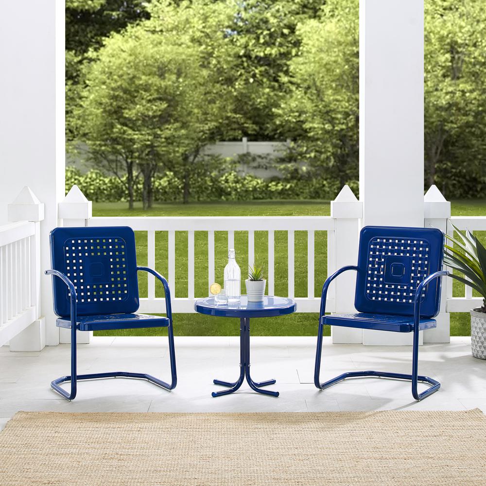 Bates 3Pc Retro Outdoor Chair Set - Side Table & 2 Armchairs. Picture 3