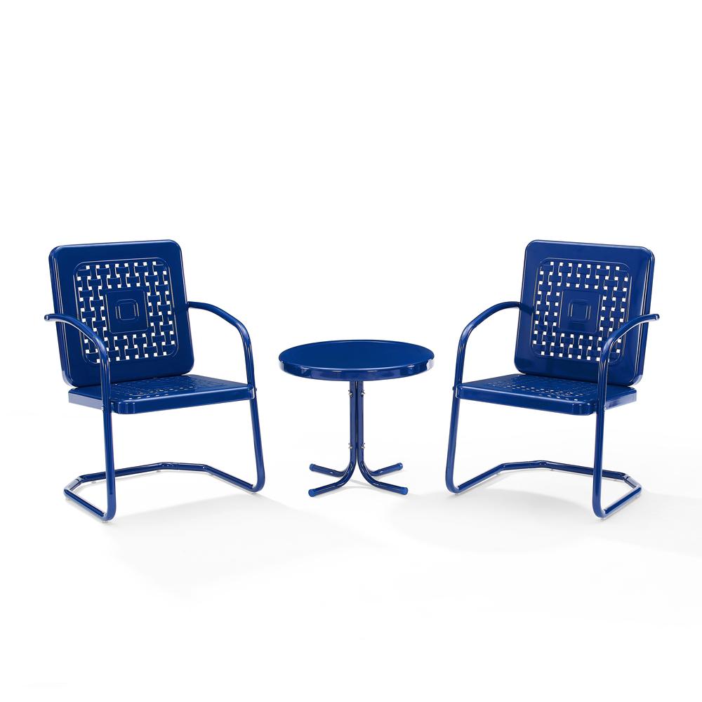 Bates 3Pc Retro Outdoor Chair Set - Side Table & 2 Armchairs. Picture 6