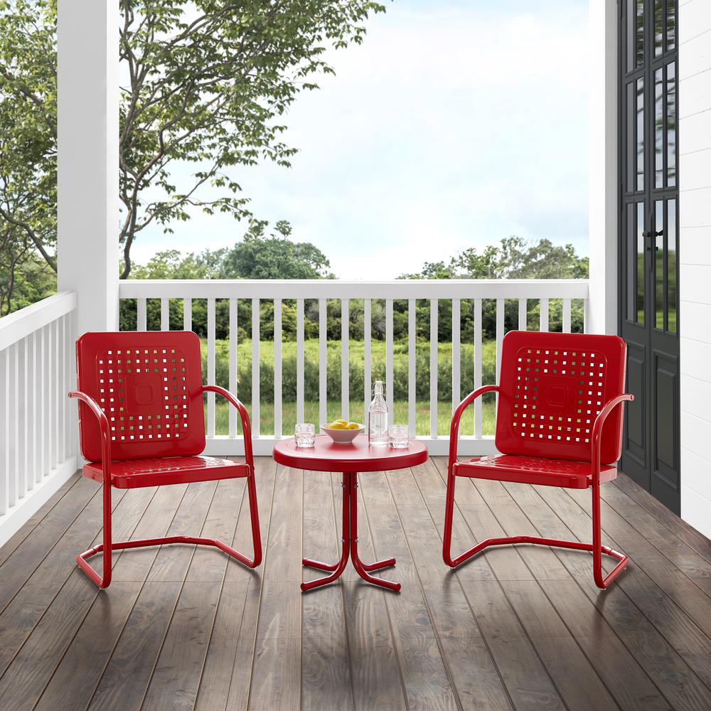 Bates 3Pc Retro Outdoor Chair Set - Side Table & 2 Armchairs. Picture 11