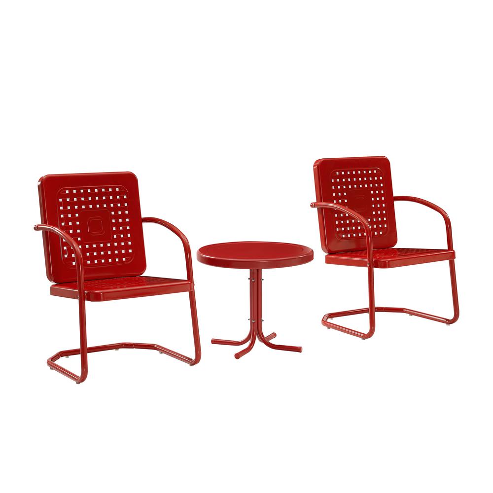 Bates 3Pc Retro Outdoor Chair Set - Side Table & 2 Armchairs. Picture 1