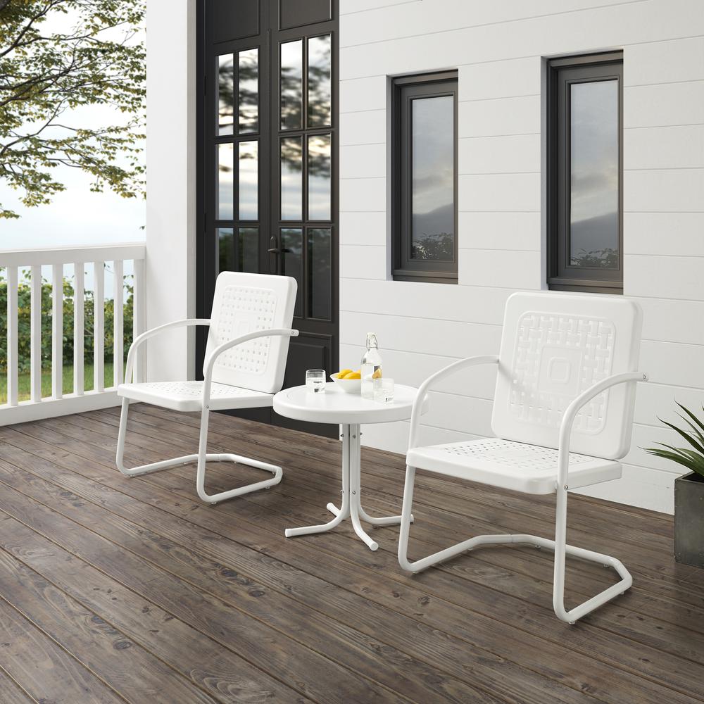 Bates 3Pc Retro Outdoor Chair Set - Side Table & 2 Armchairs. Picture 7