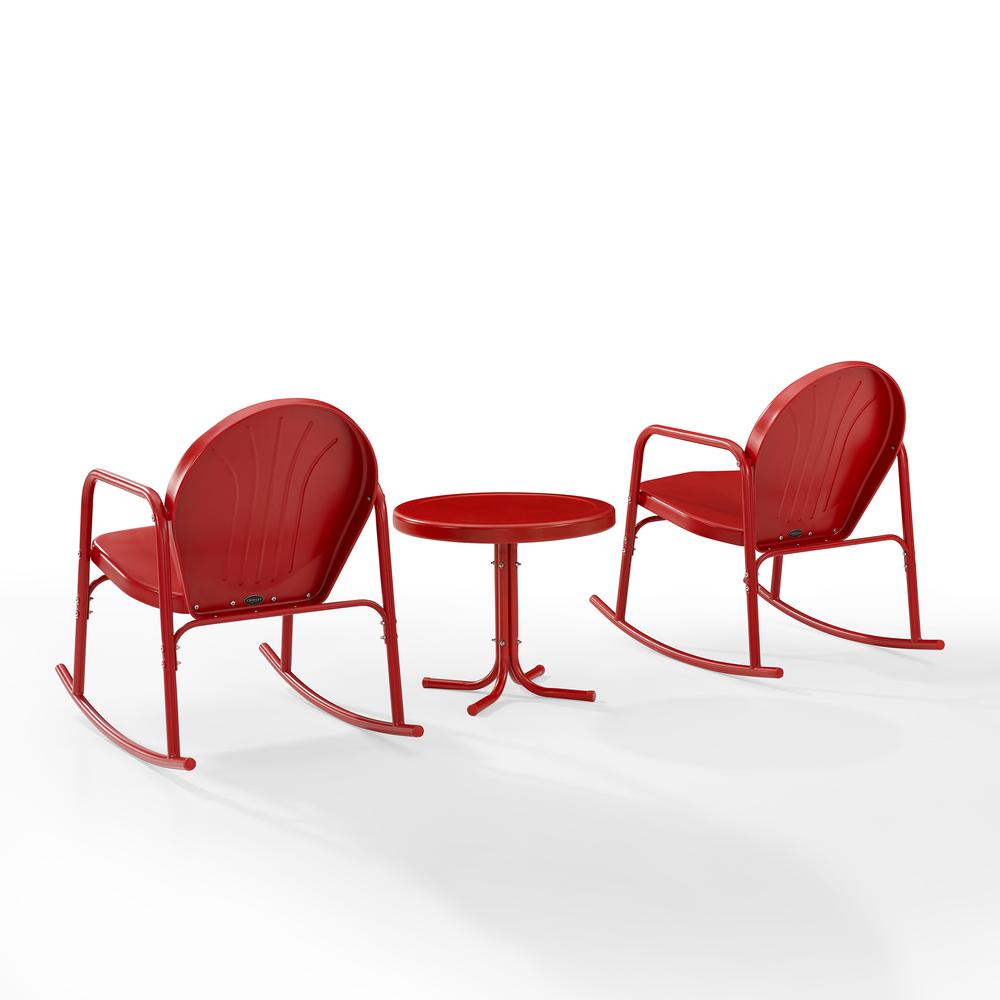 Griffith 3Pc Retro Outdoor Rocking Chair Set - Side Table & 2 Rocking Chairs. Picture 12