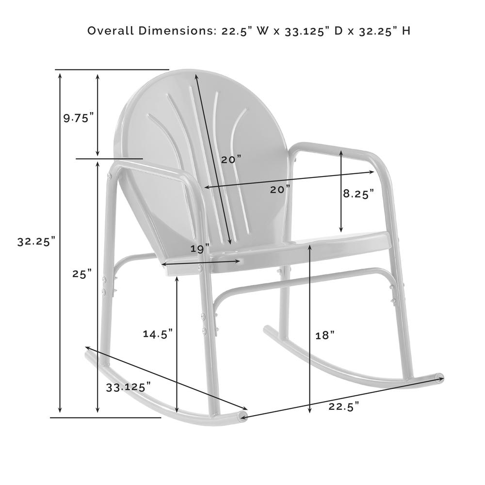 Griffith 3Pc Retro Outdoor Rocking Chair Set - Side Table & 2 Rocking Chairs. Picture 6