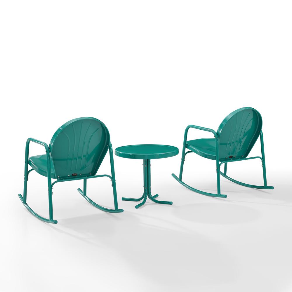 Griffith 3Pc Retro Outdoor Rocking Chair Set - Side Table & 2 Rocking Chairs. Picture 2