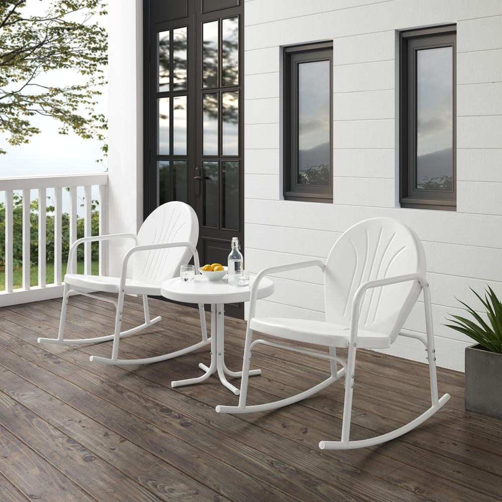 Griffith 3Pc Retro Outdoor Rocking Chair Set. Picture 10