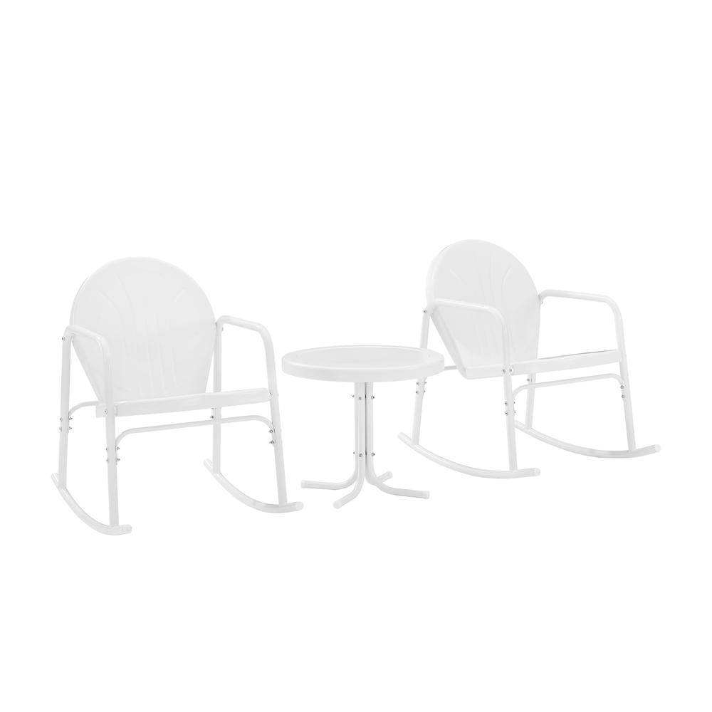Griffith 3Pc Retro Outdoor Rocking Chair Set. Picture 9
