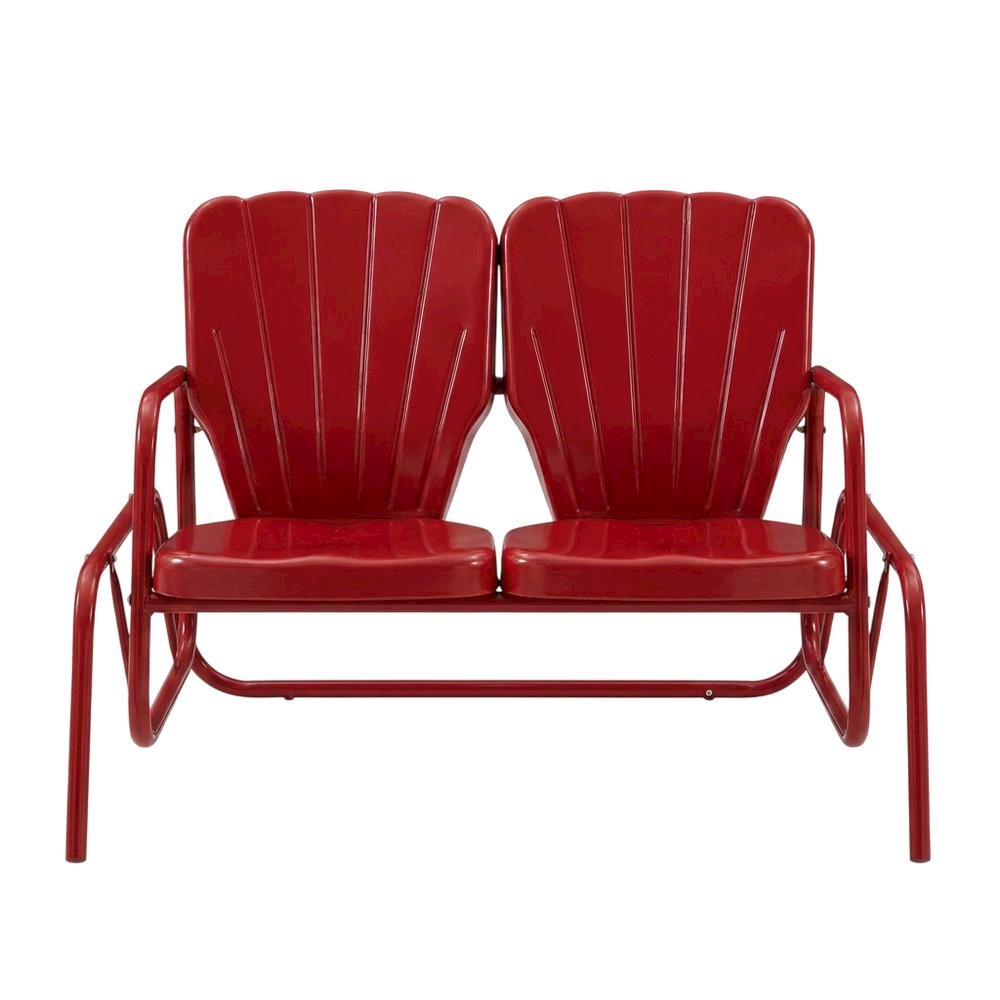 Outdoor Furniture Set with Loveseat Glider, Side Table, & 2 Armchairs. Picture 5
