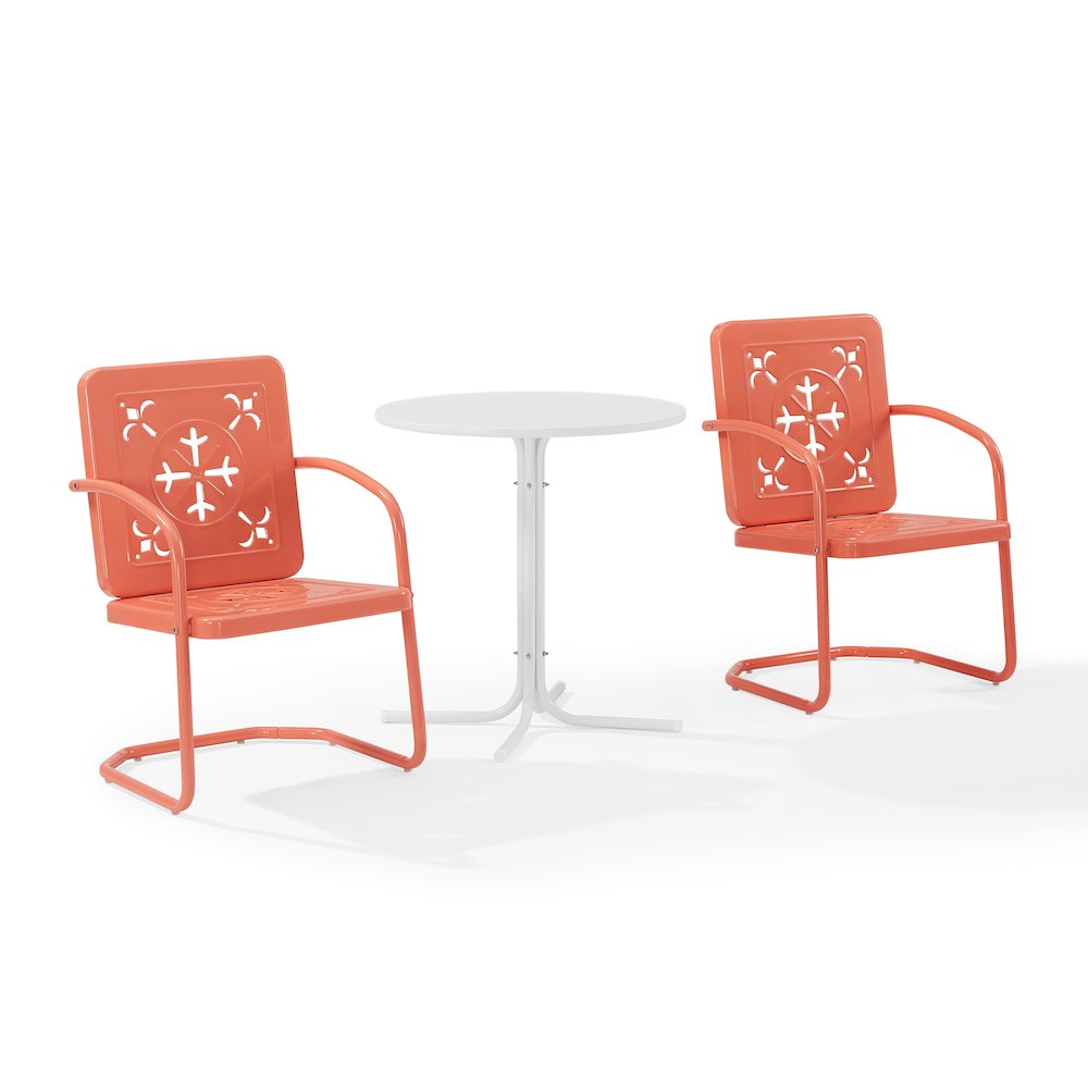 Azalea 3-Piece Retro Outdoor Bistro Set - Bistro Table & 2 Chairs. Picture 1