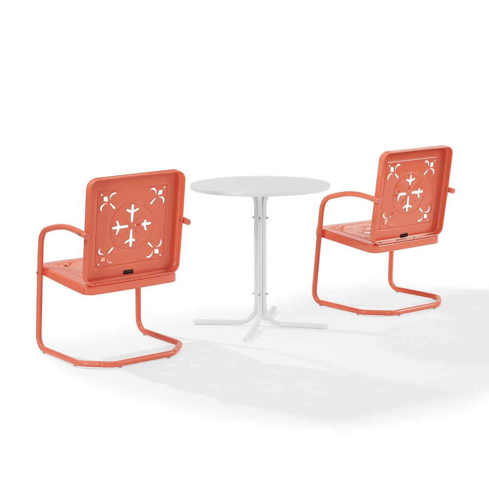 Azalea 3-Piece Retro Outdoor Bistro Set - Bistro Table & 2 Chairs. Picture 3