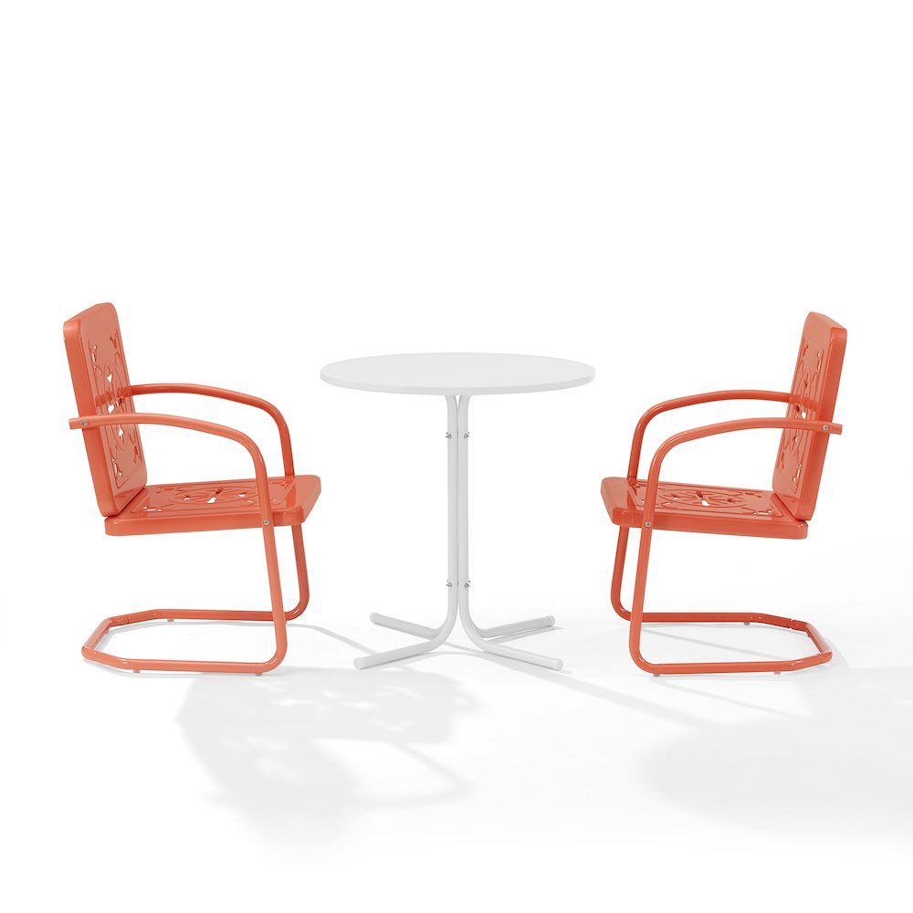 Azalea 3-Piece Retro Outdoor Bistro Set - Bistro Table & 2 Chairs. Picture 8