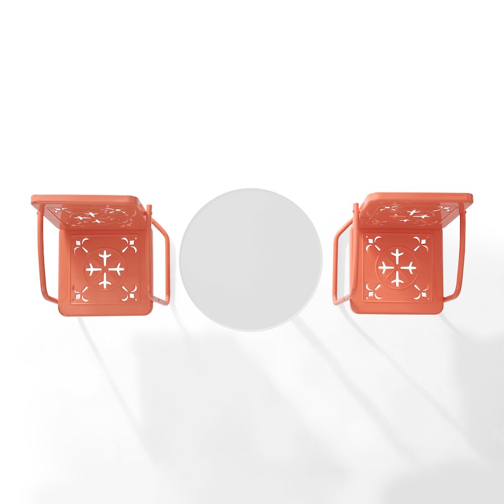 Azalea 3-Piece Retro Outdoor Bistro Set - Bistro Table & 2 Chairs. Picture 9