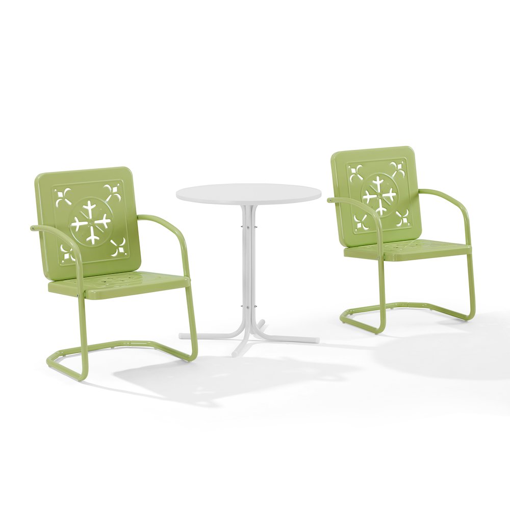 Azalea 3-Piece Retro Outdoor Bistro Set - Bistro Table & 2 Chairs. Picture 1