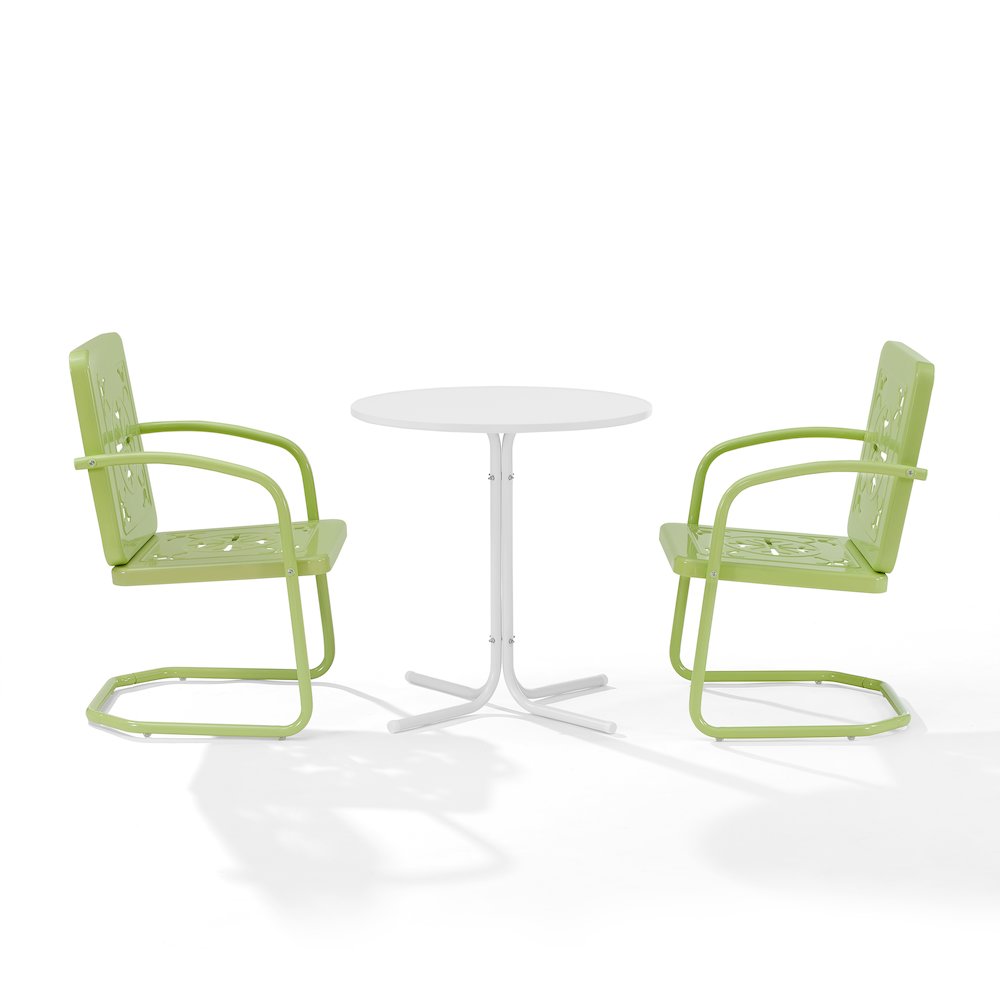 Azalea 3-Piece Retro Outdoor Bistro Set - Bistro Table & 2 Chairs. Picture 8