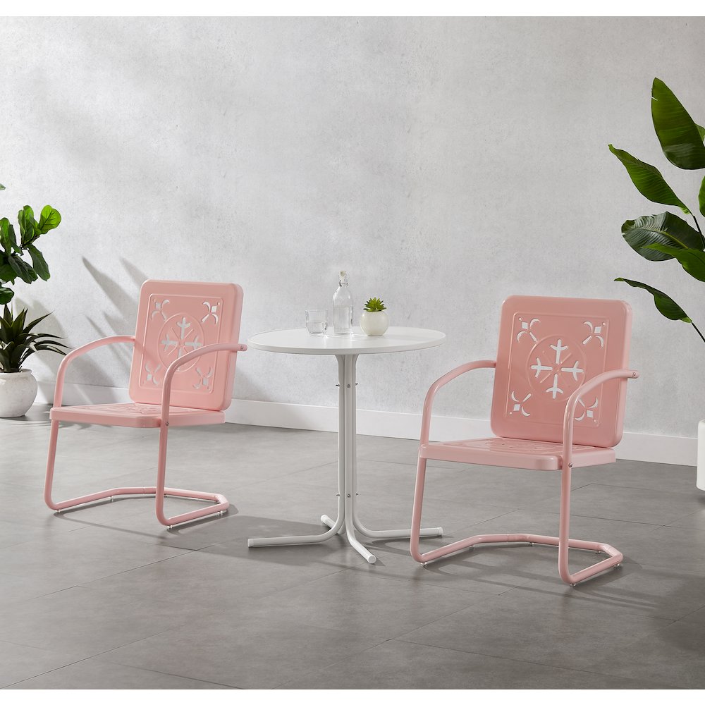 Azalea 3-Piece Retro Outdoor Bistro Set - Bistro Table & 2 Chairs. Picture 4