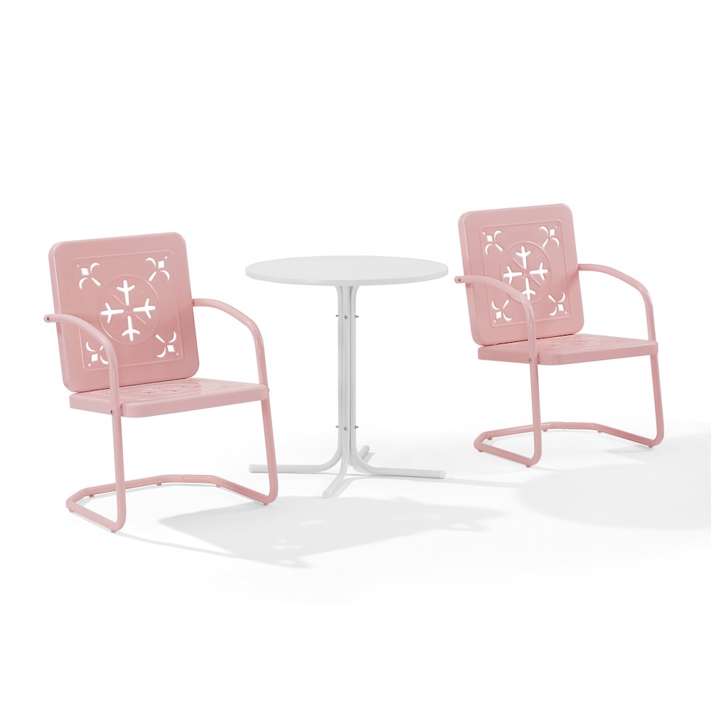 Azalea 3-Piece Retro Outdoor Bistro Set - Bistro Table & 2 Chairs. Picture 1