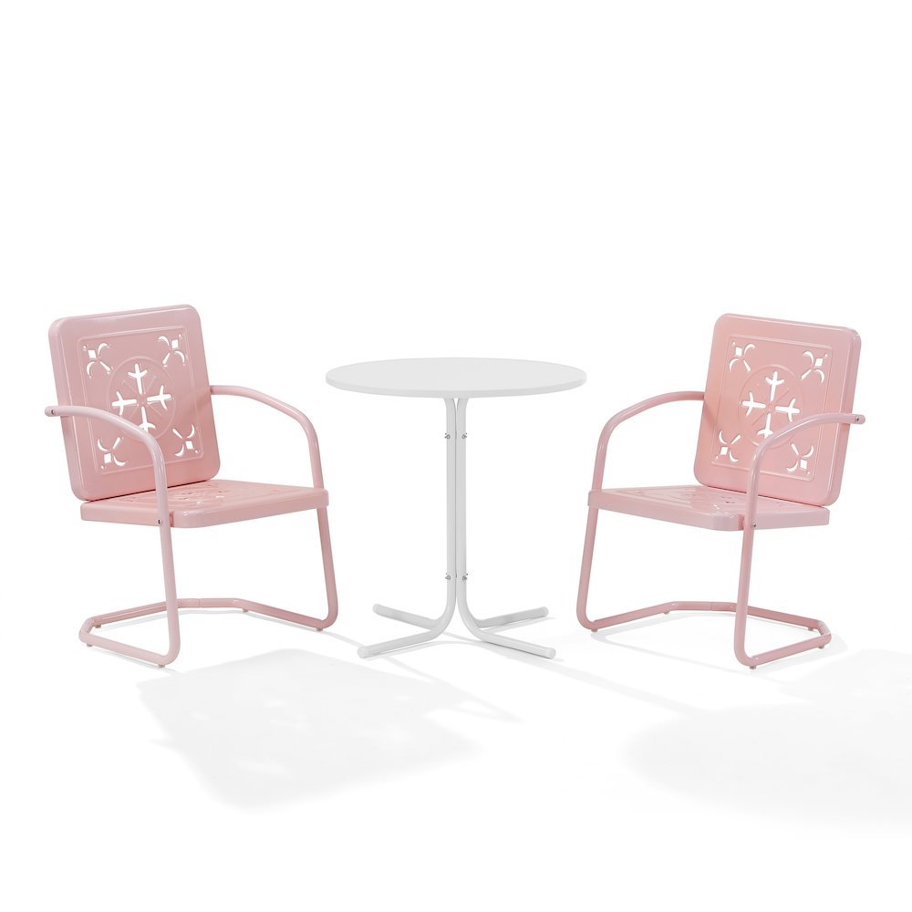 Azalea 3-Piece Retro Outdoor Bistro Set - Bistro Table & 2 Chairs. Picture 2