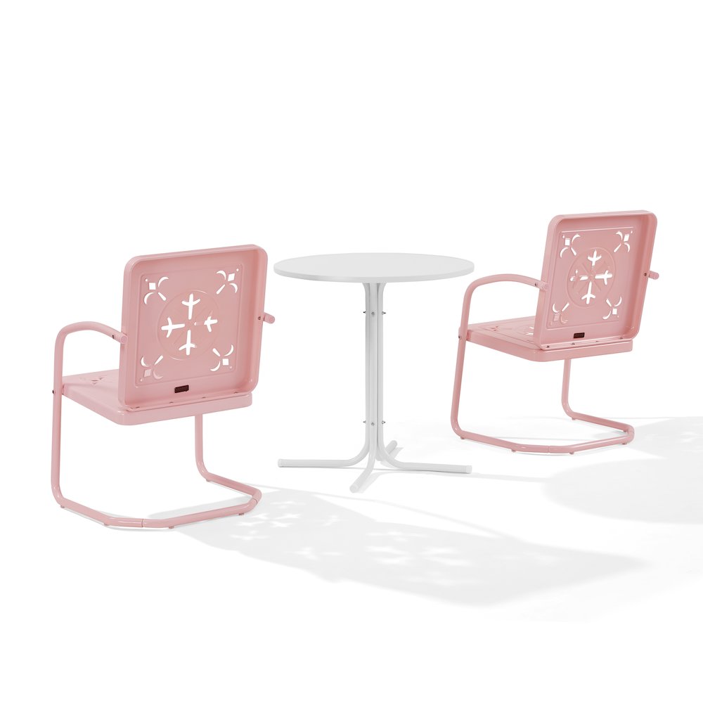 Azalea 3-Piece Retro Outdoor Bistro Set - Bistro Table & 2 Chairs. Picture 3