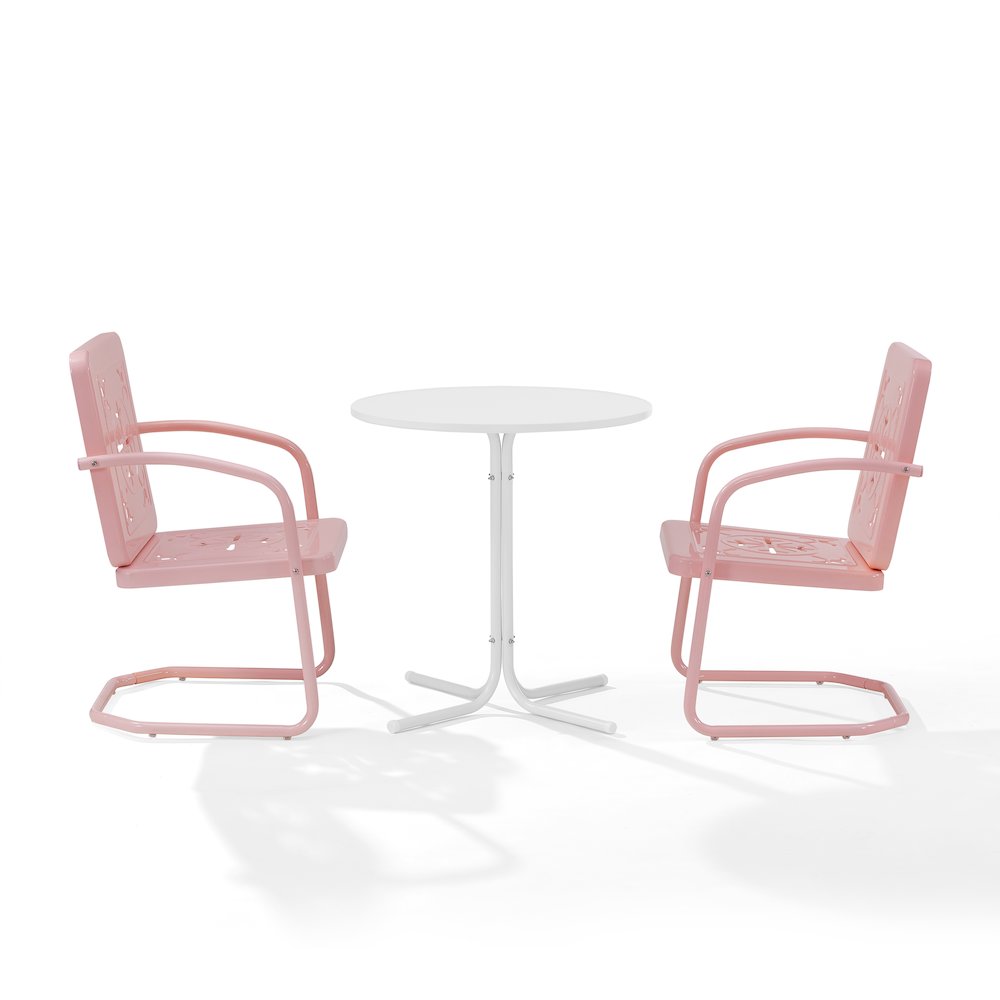 Azalea 3-Piece Retro Outdoor Bistro Set - Bistro Table & 2 Chairs. Picture 8
