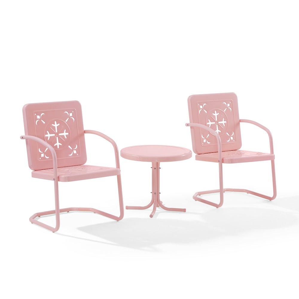 Azalea 3-Piece Retro Outdoor Chair Set - Side Table & 2 Chairs. Picture 1