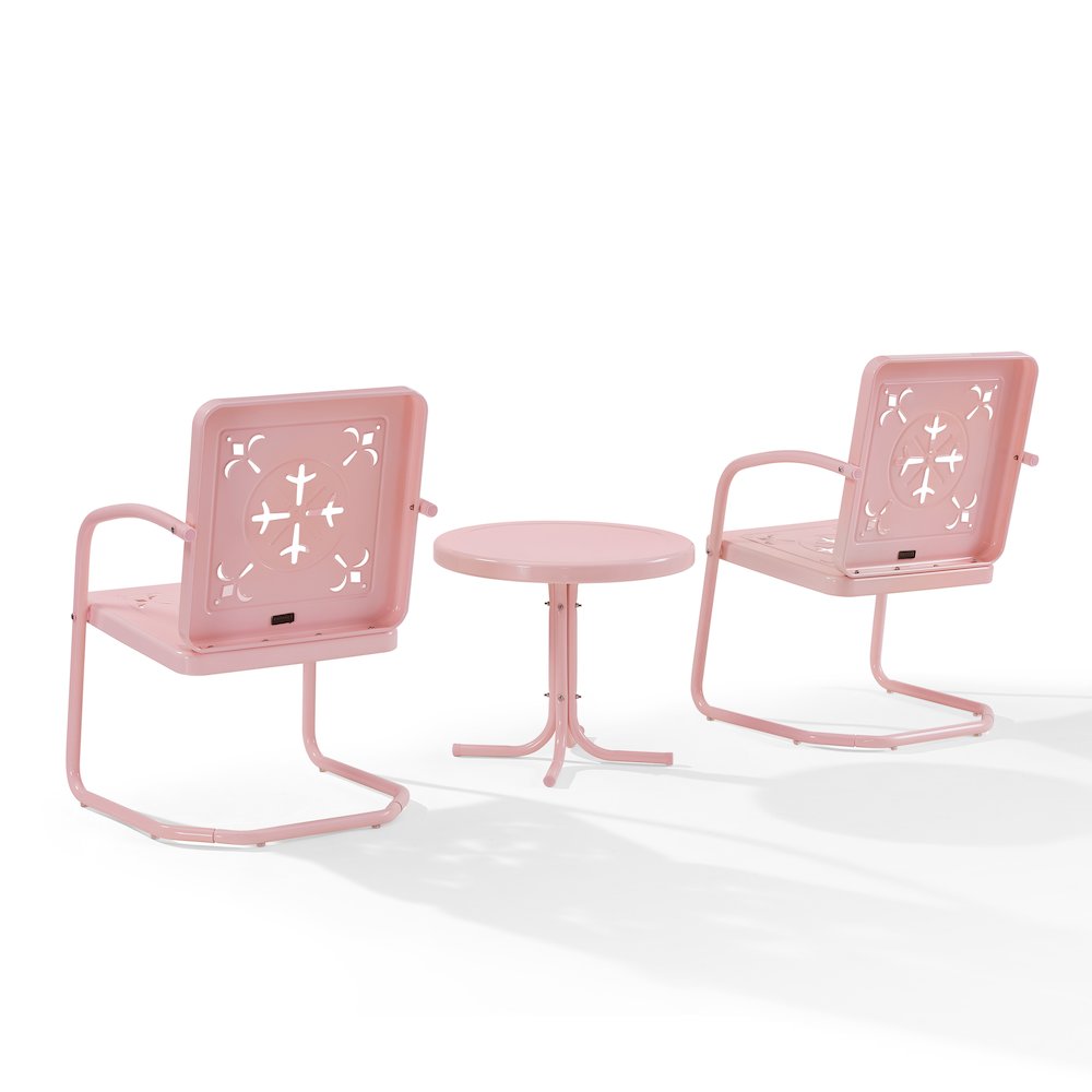 Azalea 3-Piece Retro Outdoor Chair Set - Side Table & 2 Chairs. Picture 3