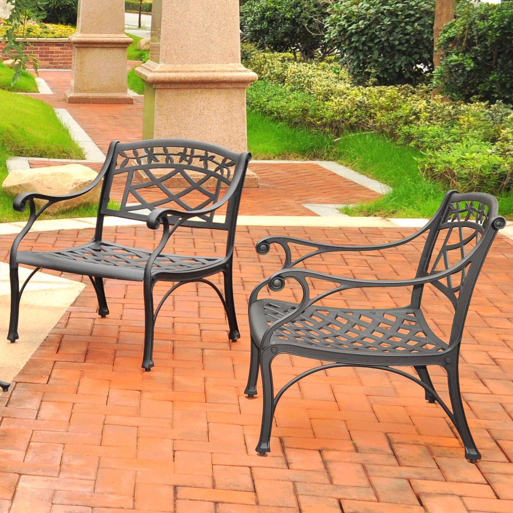 Sedona 2Pc Cast Aluminum Outdoor Lounge Chair Set - 2 Club Chairs. Picture 2