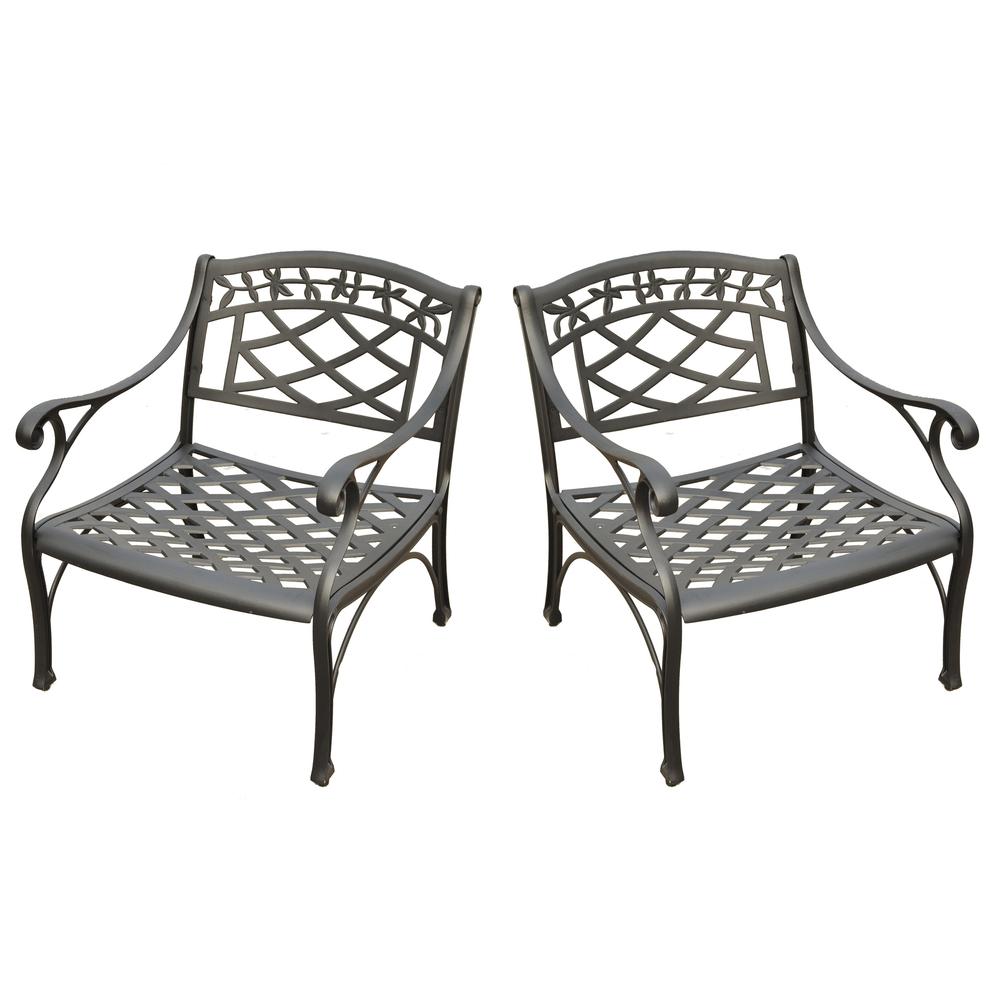Sedona 2Pc Cast Aluminum Outdoor Lounge Chair Set - 2 Club Chairs. Picture 1
