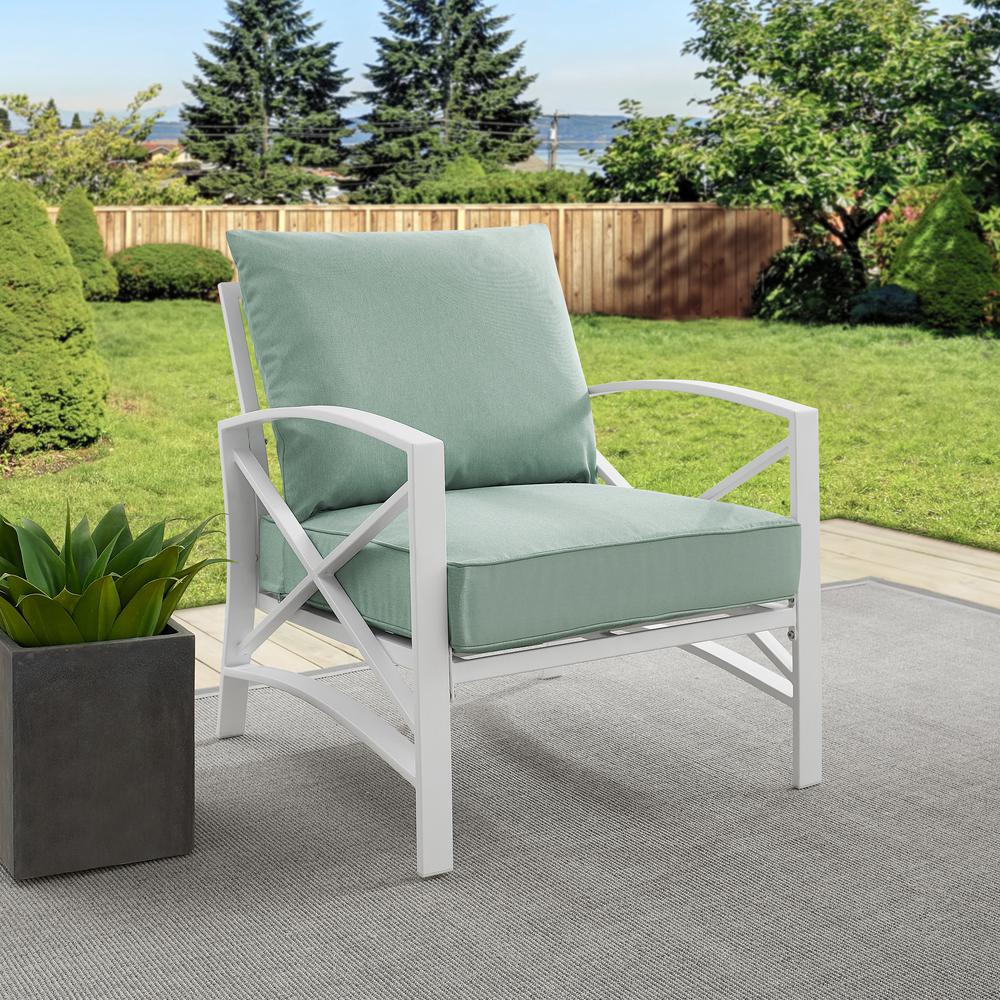 Kaplan Outdoor Metal Armchair Mist/White. Picture 9