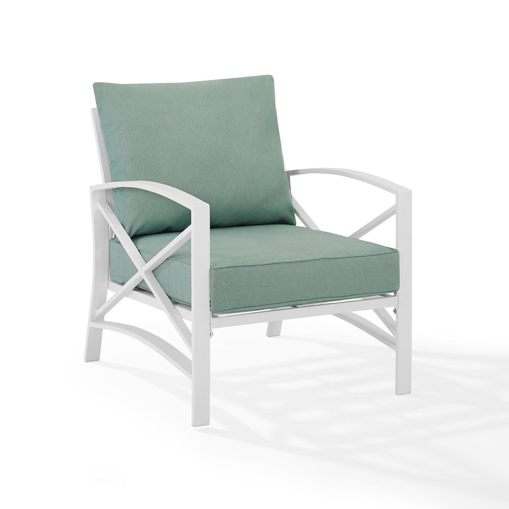 Kaplan Outdoor Metal Armchair Mist/White. Picture 2