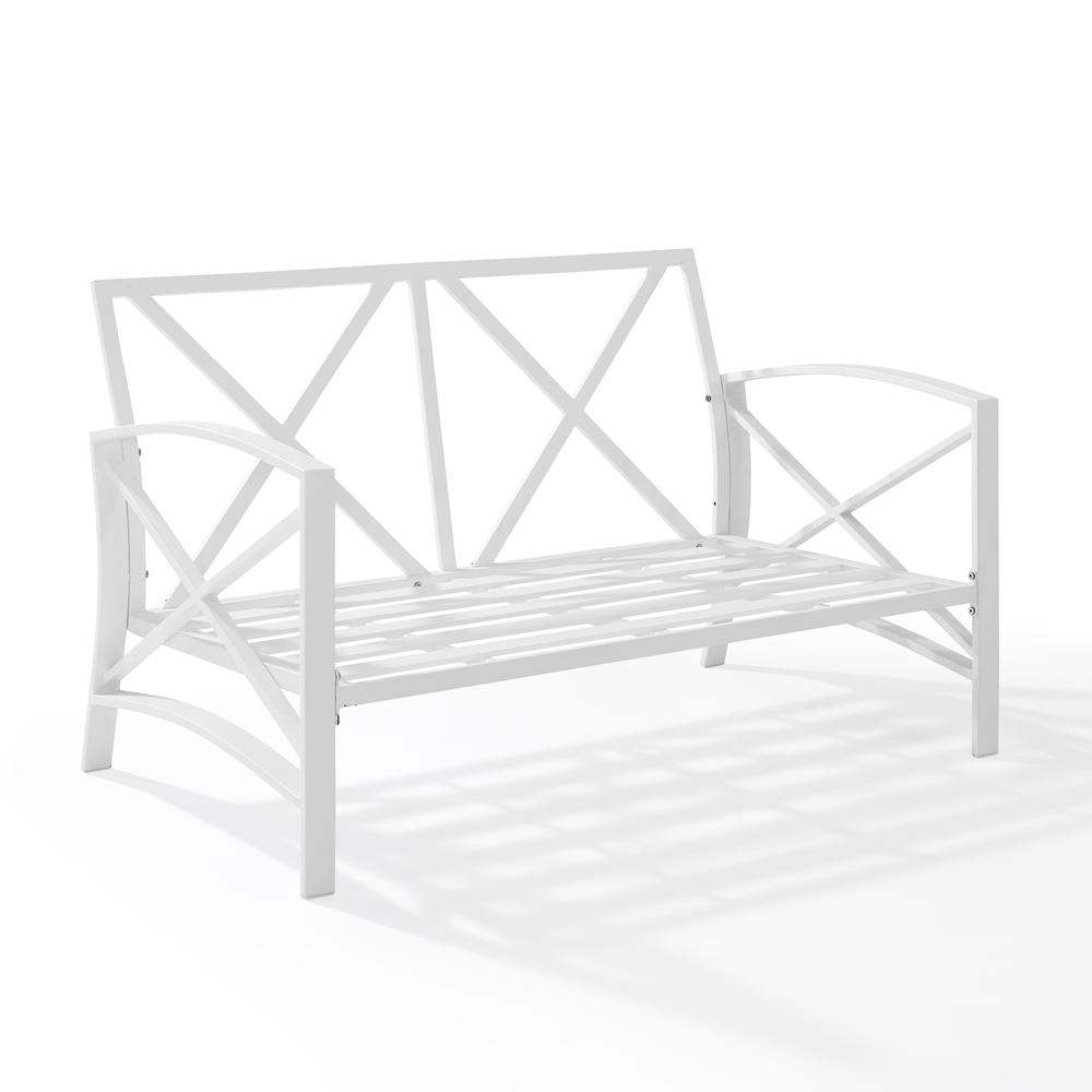 Kaplan Outdoor Metal Loveseat Mist/White. Picture 7