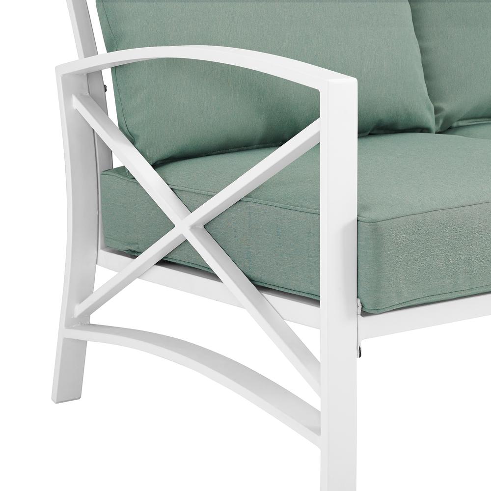 Kaplan Outdoor Metal Loveseat Mist/White. Picture 9