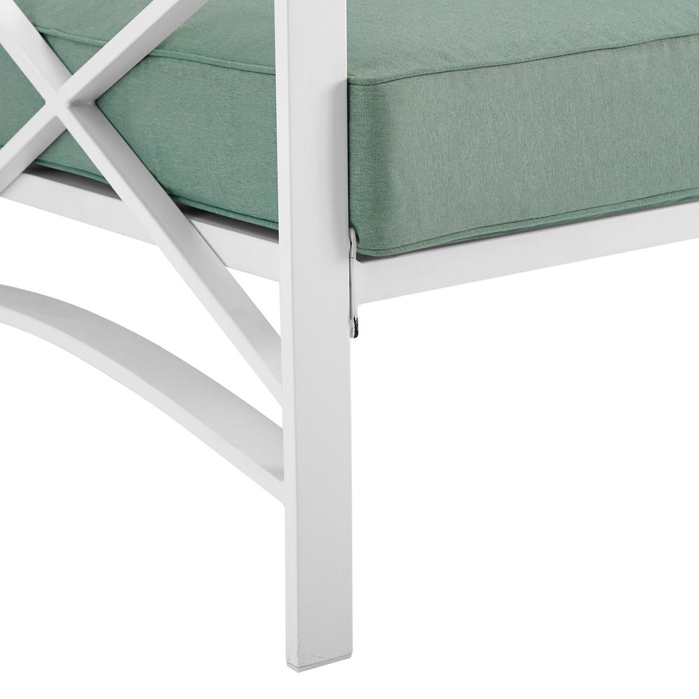 Kaplan Outdoor Metal Loveseat Mist/White. Picture 10
