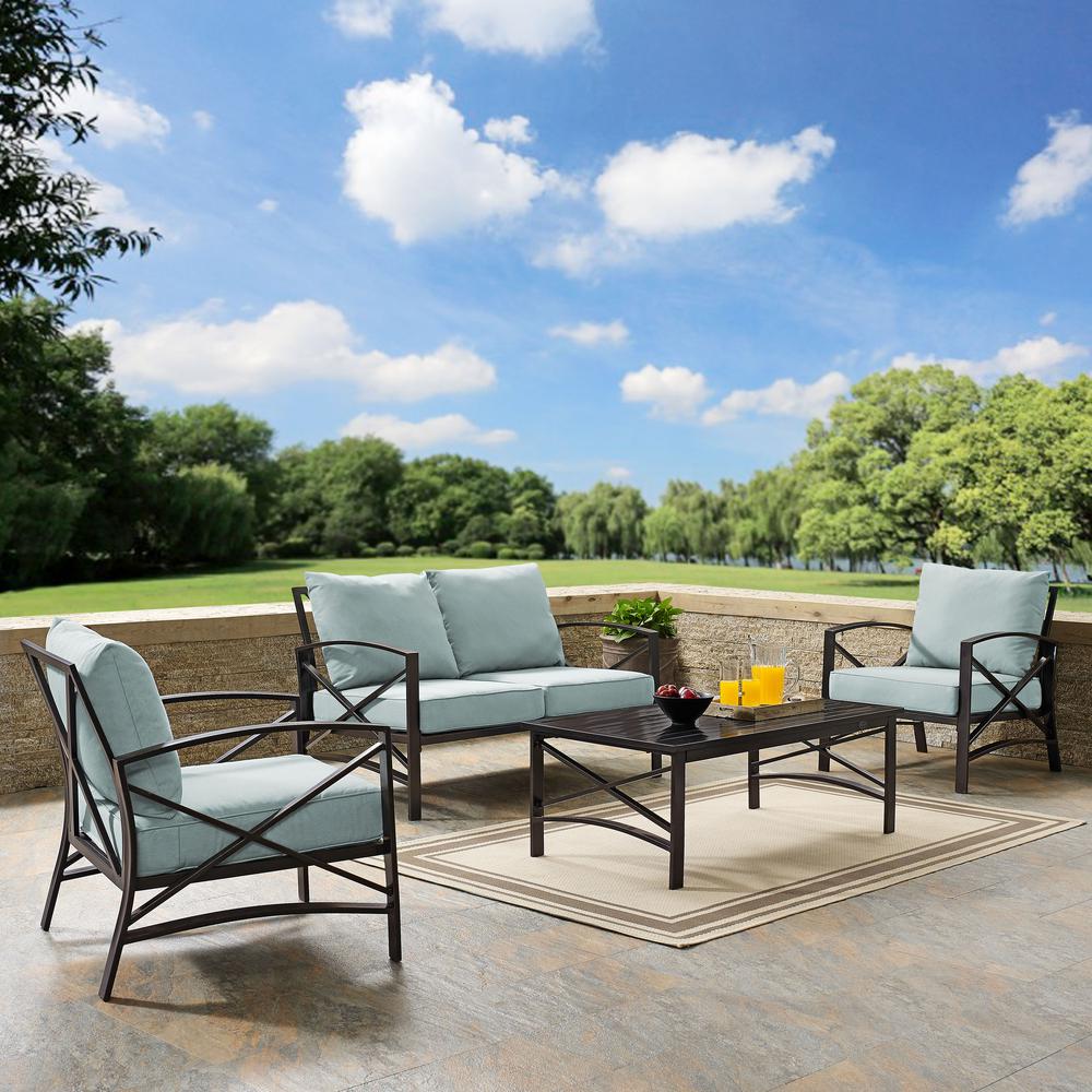Kaplan 4Pc Outdoor Loveseat Patio Furniture Set. Picture 2