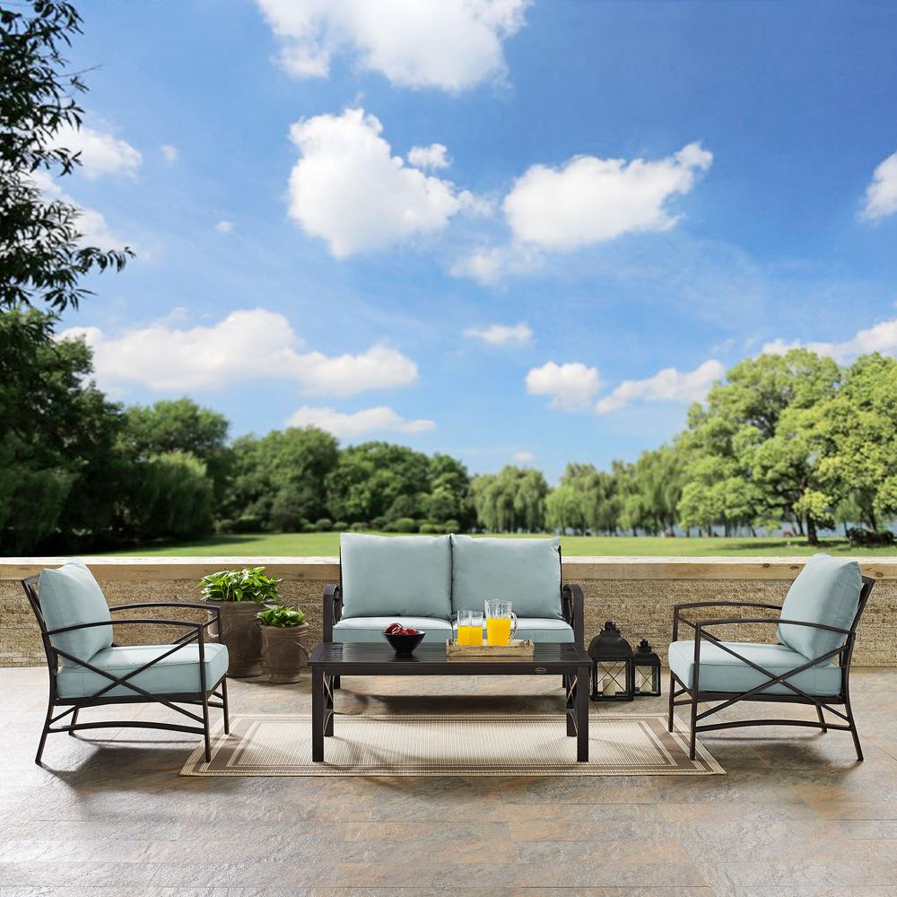 Kaplan 4Pc Outdoor Loveseat Patio Furniture Set. Picture 3