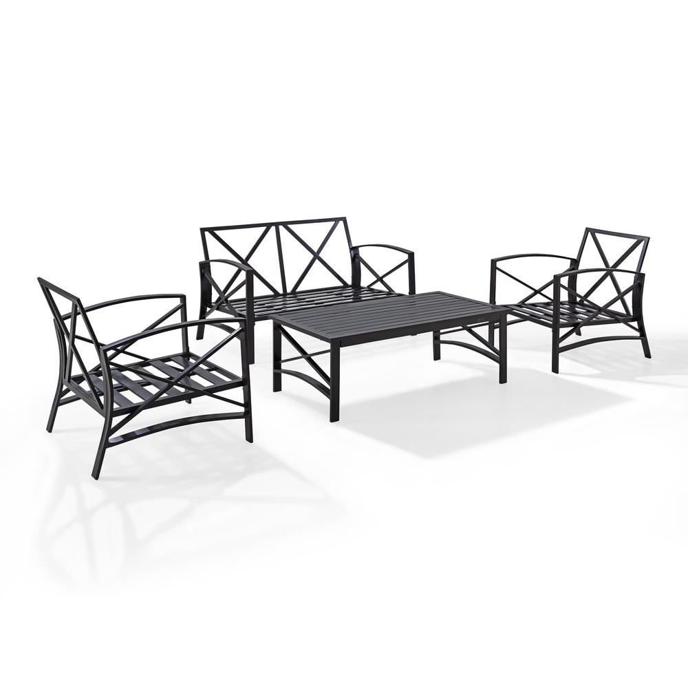 Kaplan 4Pc Outdoor Loveseat Patio Furniture Set. Picture 8