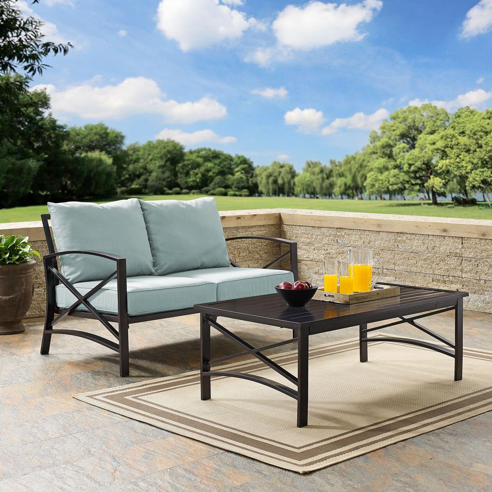 Kaplan 2Pc Outdoor Loveseat Patio Furniture Set. Picture 2