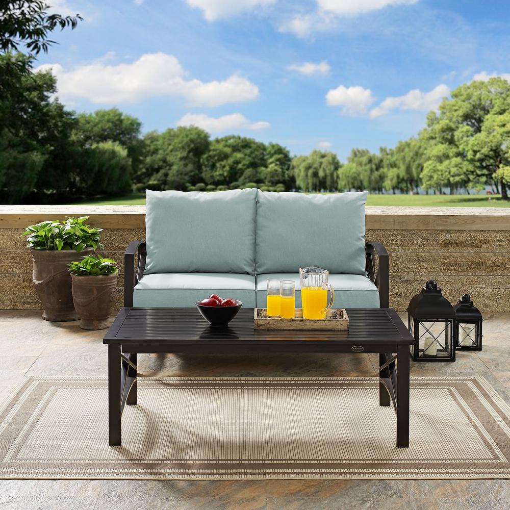Kaplan 2Pc Outdoor Loveseat Patio Furniture Set. Picture 3