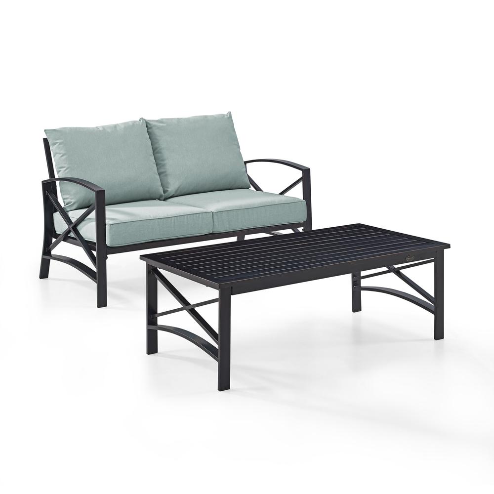 Kaplan 2Pc Outdoor Loveseat Patio Furniture Set. Picture 1