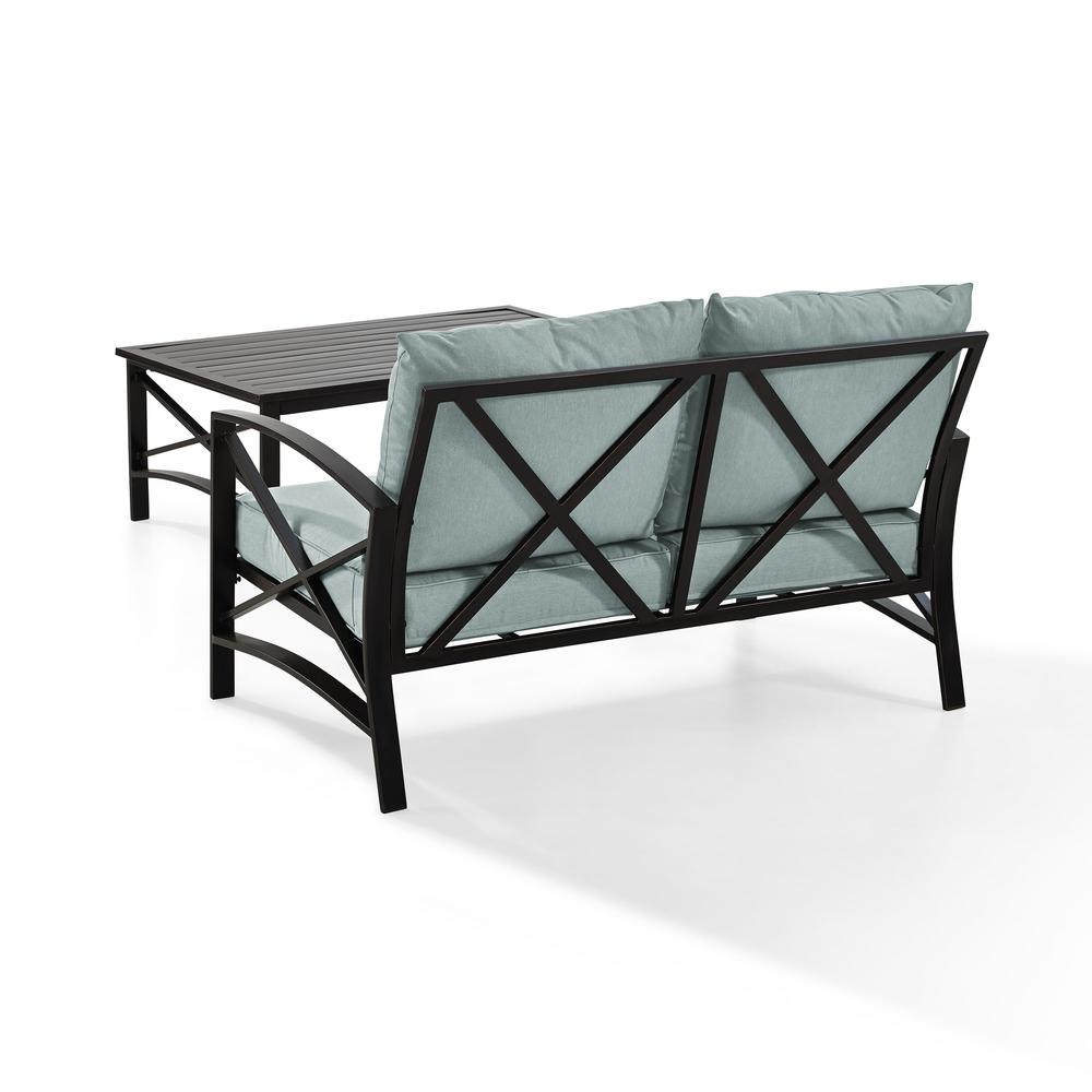Kaplan 2Pc Outdoor Loveseat Patio Furniture Set. Picture 6