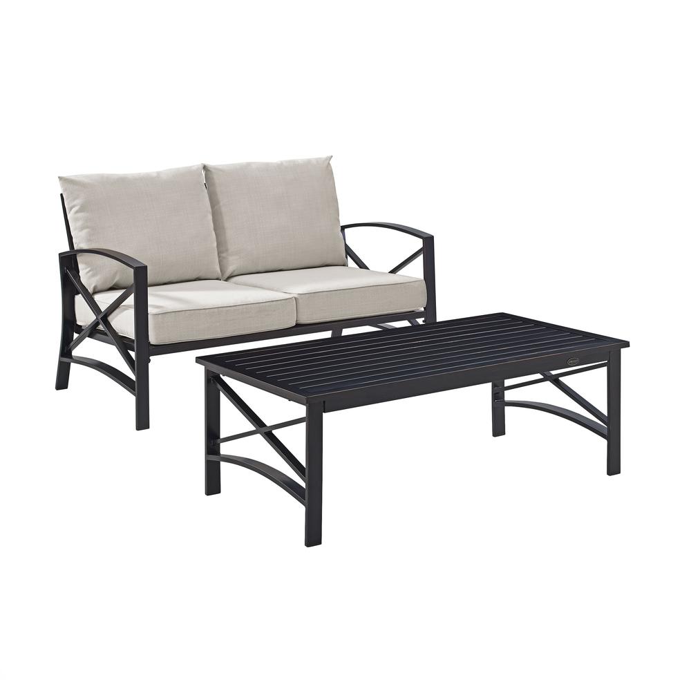 Kaplan 2Pc Outdoor Loveseat Patio Furniture Set - Loveseat & Coffee Table. Picture 4