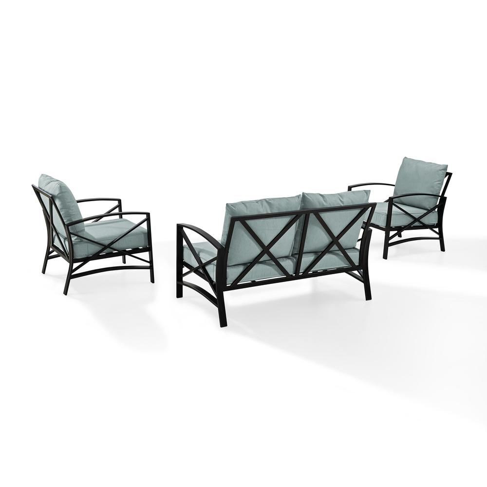 Kaplan 3Pc Outdoor Loveseat Patio Furniture Set - Loveseat & 2 Chairs. Picture 7