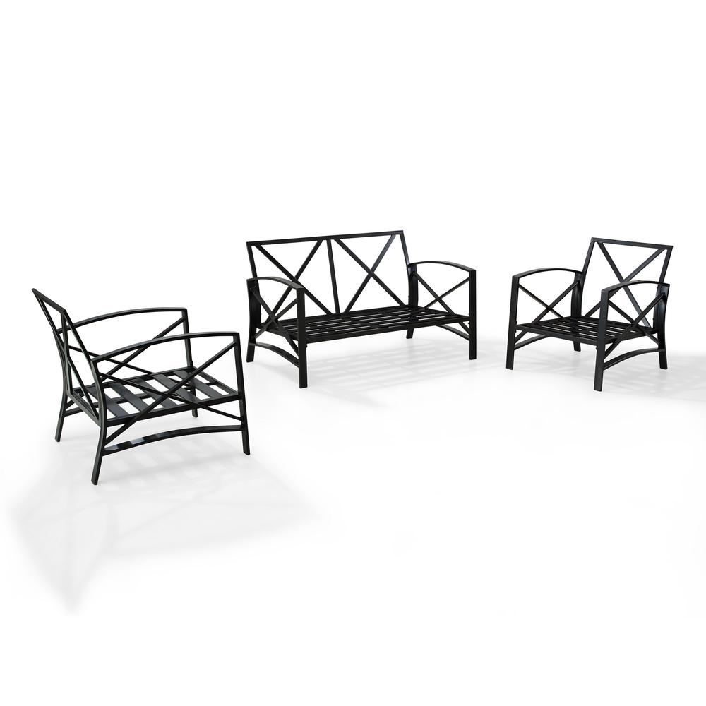 Kaplan 3Pc Outdoor Loveseat Patio Furniture Set - Loveseat & 2 Chairs. Picture 8