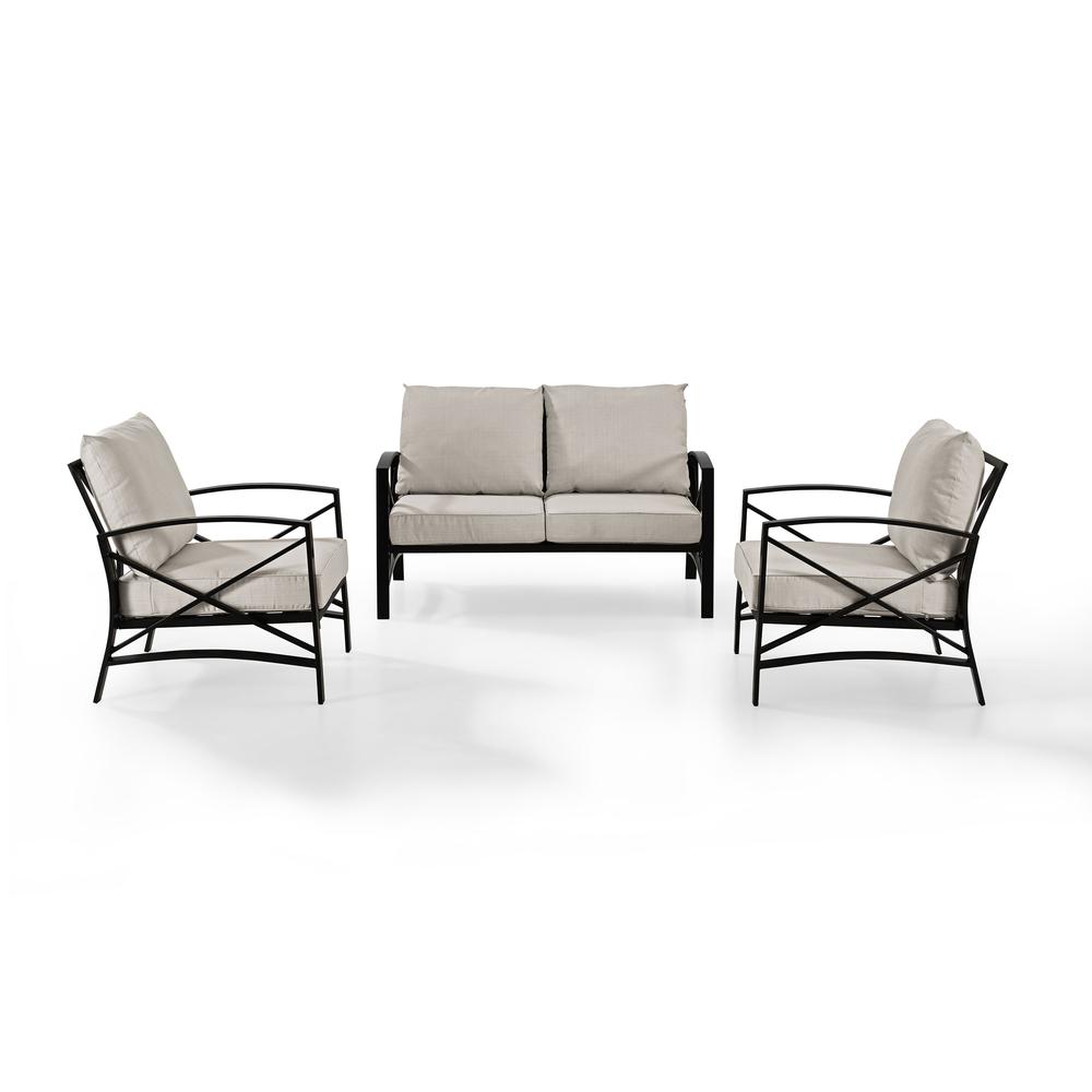 Kaplan 3Pc Outdoor Loveseat Patio Furniture Set - Loveseat & 2 Chairs. Picture 6