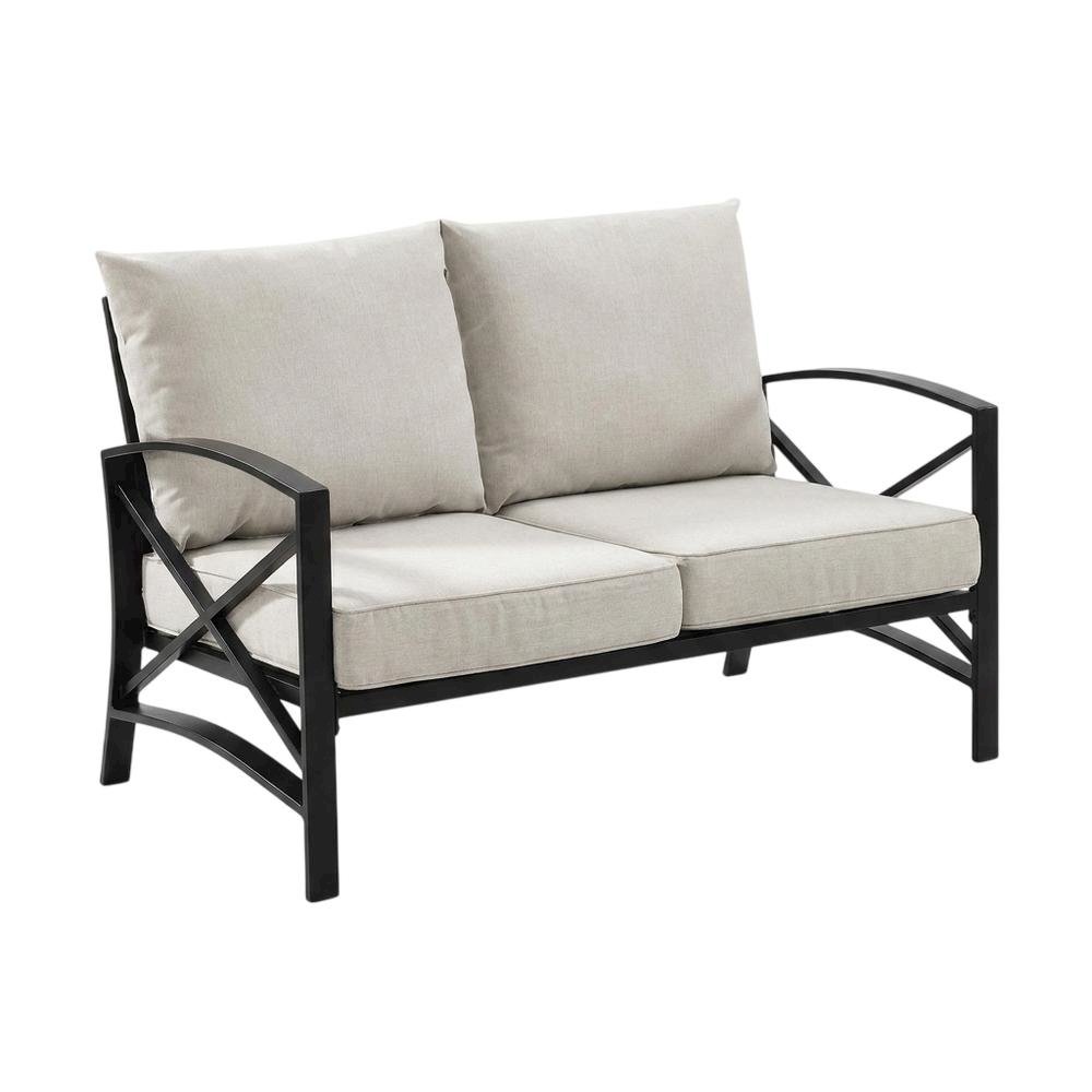 3-Piece Outdoor Patio Furniture Set with Loveseat and 2 Chairs in Bronze Finish. Picture 4